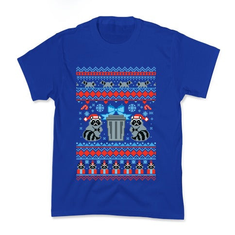 Raccoon Ugly Christmas Sweater Kid's Tee