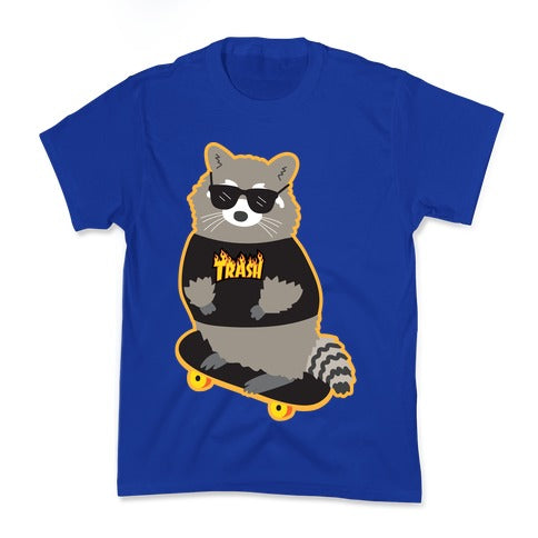 Skate Trash Raccoon Parody Kid's Tee