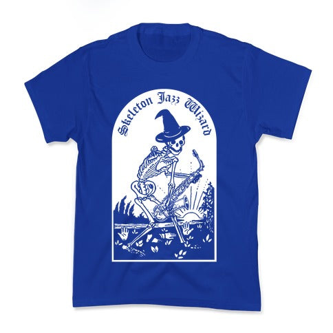 Skeleton Jazz Wizard Kid's Tee