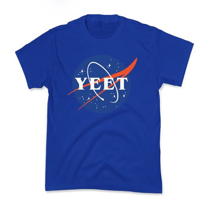 Yeet Nasa Logo Parody White Print Kid's Tee