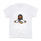 Actually, I Love The Gays (Brown Jesus) Kid's Tee