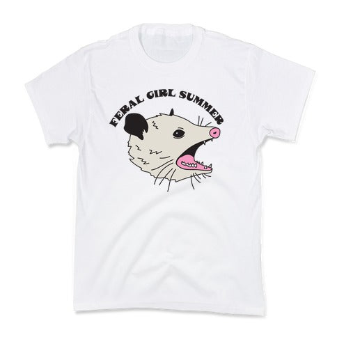 Feral Girl Summer Opossum Kid's Tee