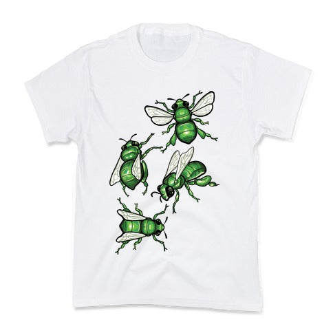Green Orchid Bee Pattern (No Flowers) Kid's Tee