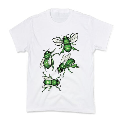 Green Orchid Bee Pattern (No Flowers) Kid's Tee