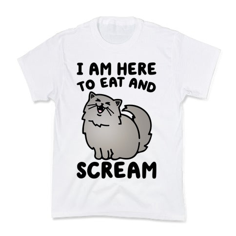 I Am Here To Eat and Scream Kid's Tee
