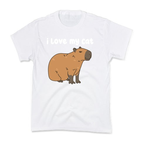 I Love My Cat Capybara Kid's Tee