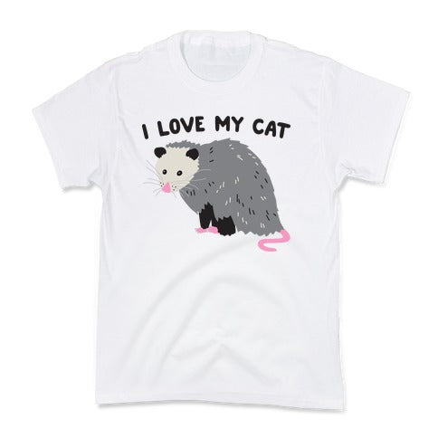 I Love My Cat Opossum Kid's Tee