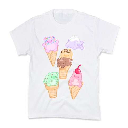 Ice Cream Pigs Pattern Kid's Tee