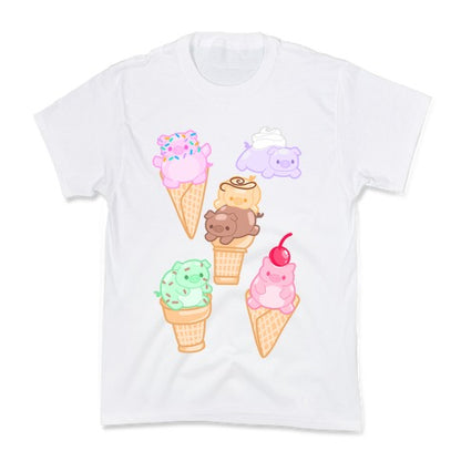 Ice Cream Pigs Pattern Kid's Tee