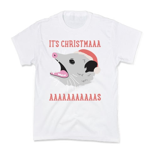 It's Christmas Screaming Opossum Kid's Tee
