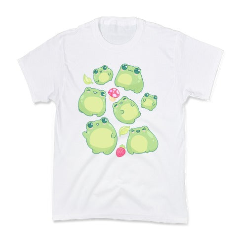 Kawaii Frogs Pattern Kid's Tee