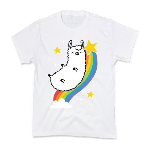Llama On A Rainbow Kid's Tee