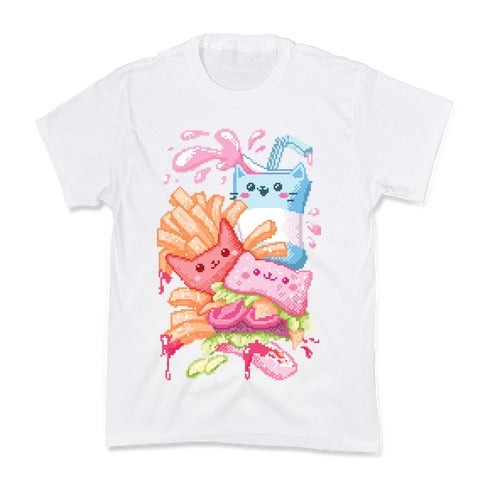 Purrger and fries Pixel Art Kid's Tee