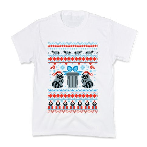 Raccoon Ugly Christmas Sweater Kid's Tee