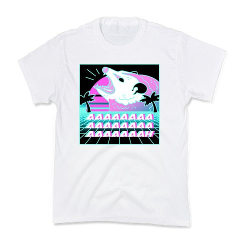 Screaming Retrowave Possum Kid's Tee