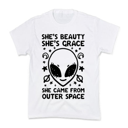 She's Beauty She's Grace She Came From Outer Space Kid's Tee