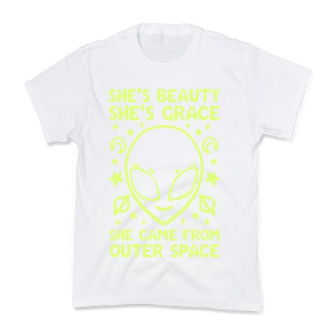 She's Beauty She's Grace She Came From Outer Space Kid's Tee