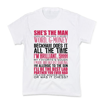 She's The Man Quotes Kid's Tee