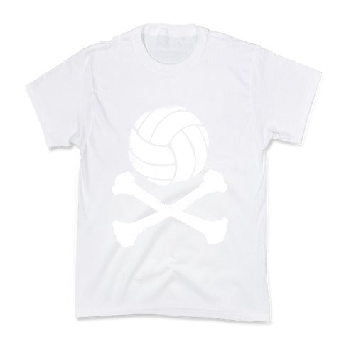 Volleyball and Crossbones (White Vintage) Kid's Tee