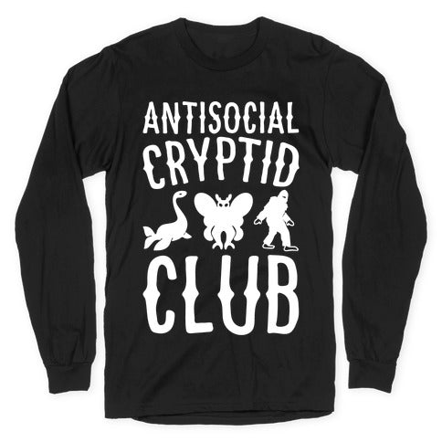 Antisocial Cryptid Club White Print Longsleeve Tee