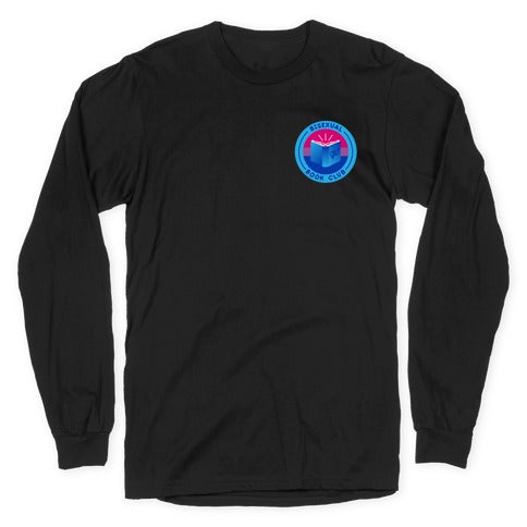 Bisexual Book Club Patch Version 2 White Print Longsleeve Tee