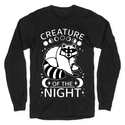 Creature Of The Night Raccoon Longsleeve Tee