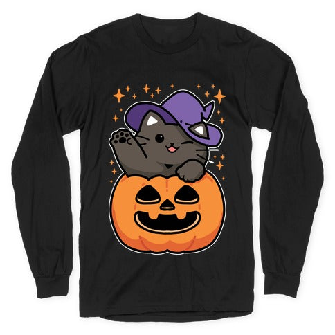 Cute Halloween Cat Longsleeve Tee
