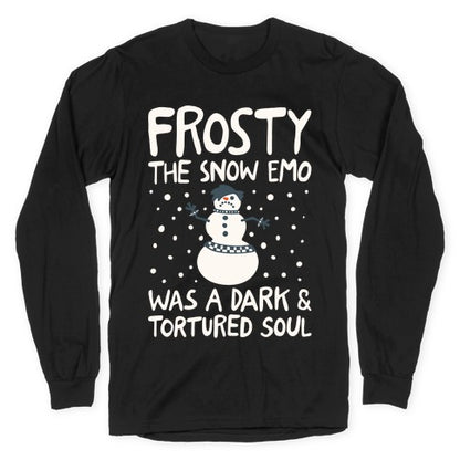 Frosty The Snow Emo Parody White Print Longsleeve Tee
