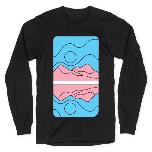 Groovy Pride Flag Landscapes: Trans Flag Longsleeve Tee