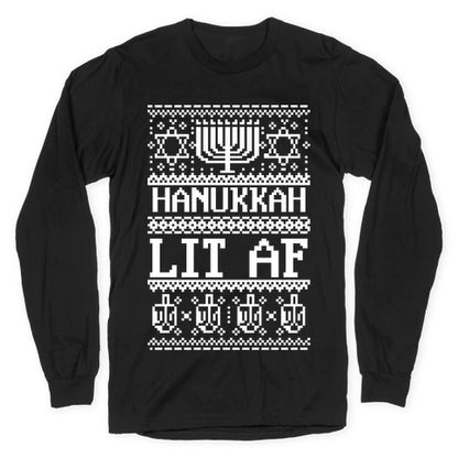 Hanukkah Lit AF Longsleeve Tee