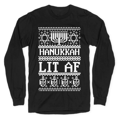 Hanukkah Lit AF Longsleeve Tee