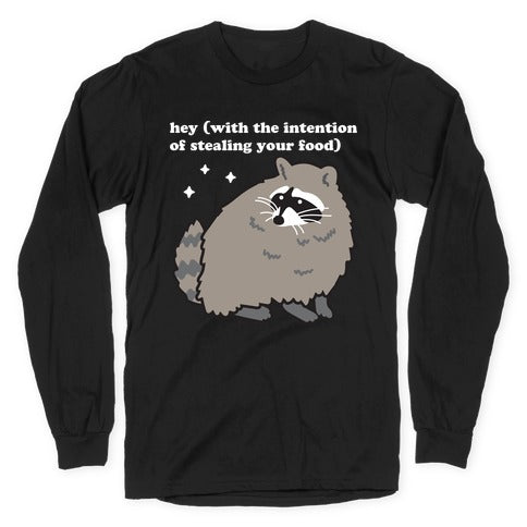 Hey (with the intention of stealing your food) Raccoon Longsleeve Tee