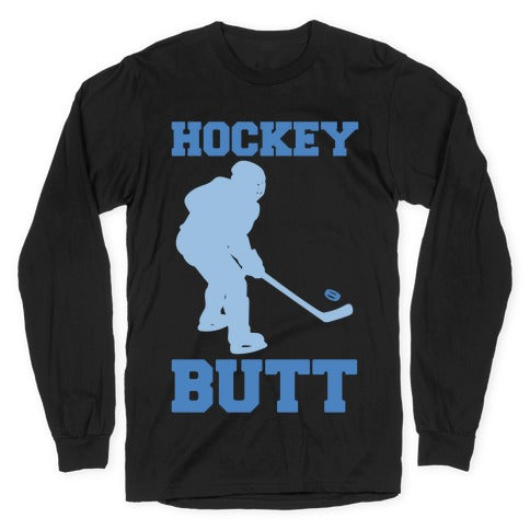 Hockey Butt White Print Longsleeve Tee