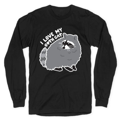 I Love My Goth Cat Raccoon Longsleeve Tee