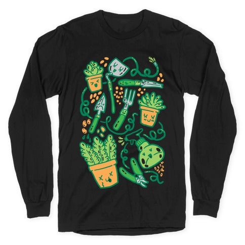 Kawaii Plants and Gardening Tools Longsleeve Tee