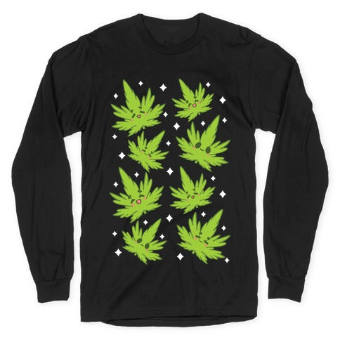 Kawaii Weed Leaves Longsleeve Tee