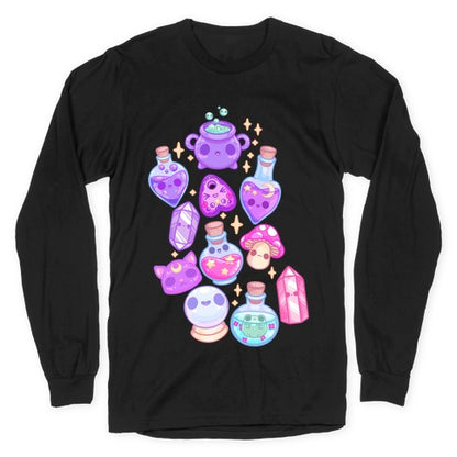 Kawaii Witchy Pattern Longsleeve Tee