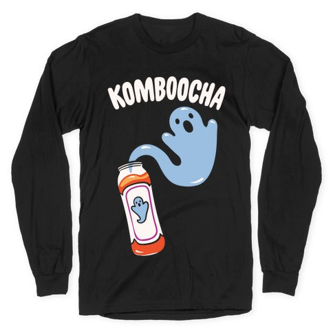 Komboocha Parody White Print Longsleeve Tee