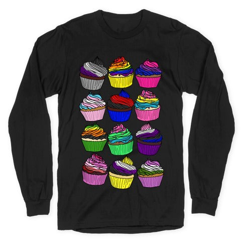 LGBTQ+ Cartoon Cupcakes Longsleeve Tee