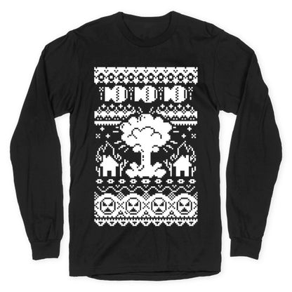 Nuclear Christmas Sweater Pattern Longsleeve Tee