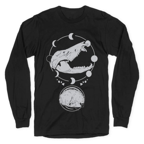 Occult Trash Possum White Print Longsleeve Tee