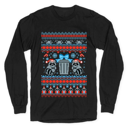 Raccoon Ugly Christmas Sweater Longsleeve Tee