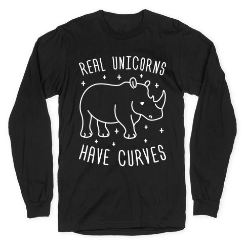 Real Unicorns Have Curves (Rhino) Longsleeve Tee