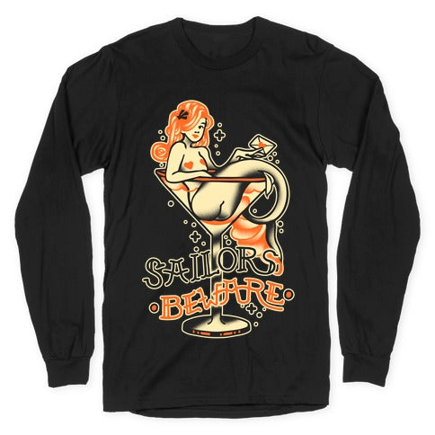 Sailors Beware Classic Tattoo Longsleeve Tee
