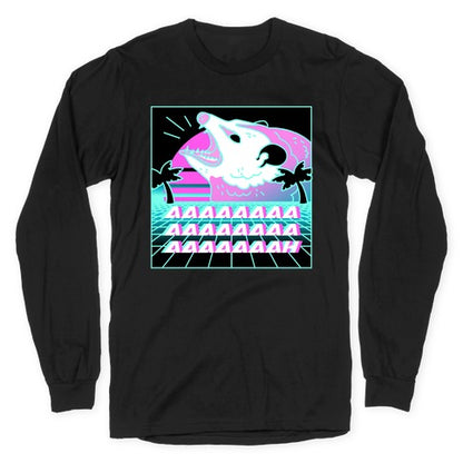 Screaming Retrowave Possum Longsleeve Tee