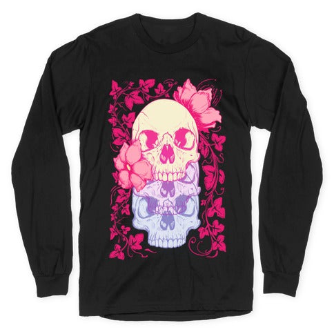 Skull of Vines and Flowers Longsleeve Tee