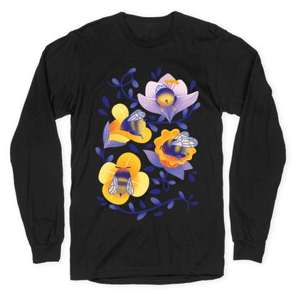 Sleepy Bumble Bee Butts Floral Longsleeve Tee