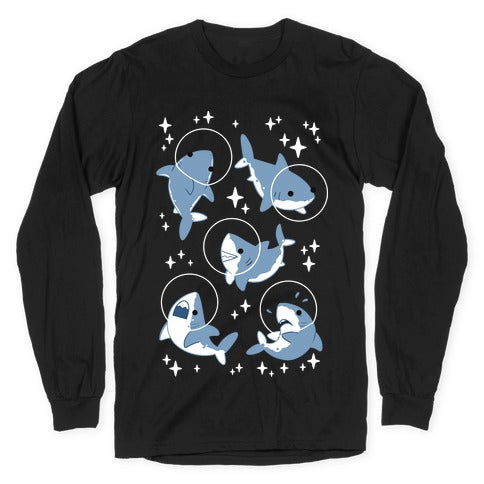 Space Shark Pattern Longsleeve Tee
