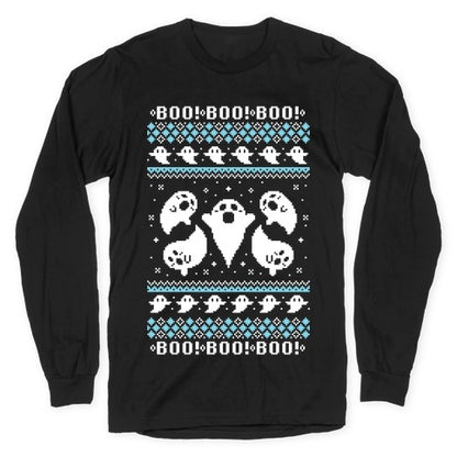 Spooky Ghosts Ugly Sweater Longsleeve Tee