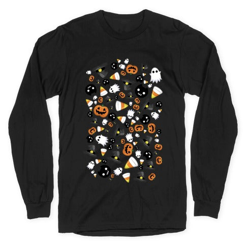 Spoopy Halloween Pattern Longsleeve Tee